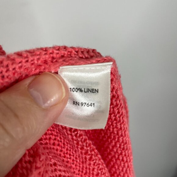 J. Jill Womens 100% LINEN Open Front Cardigan Sweater Size MP Casual Travel Work - Picture 9 of 11